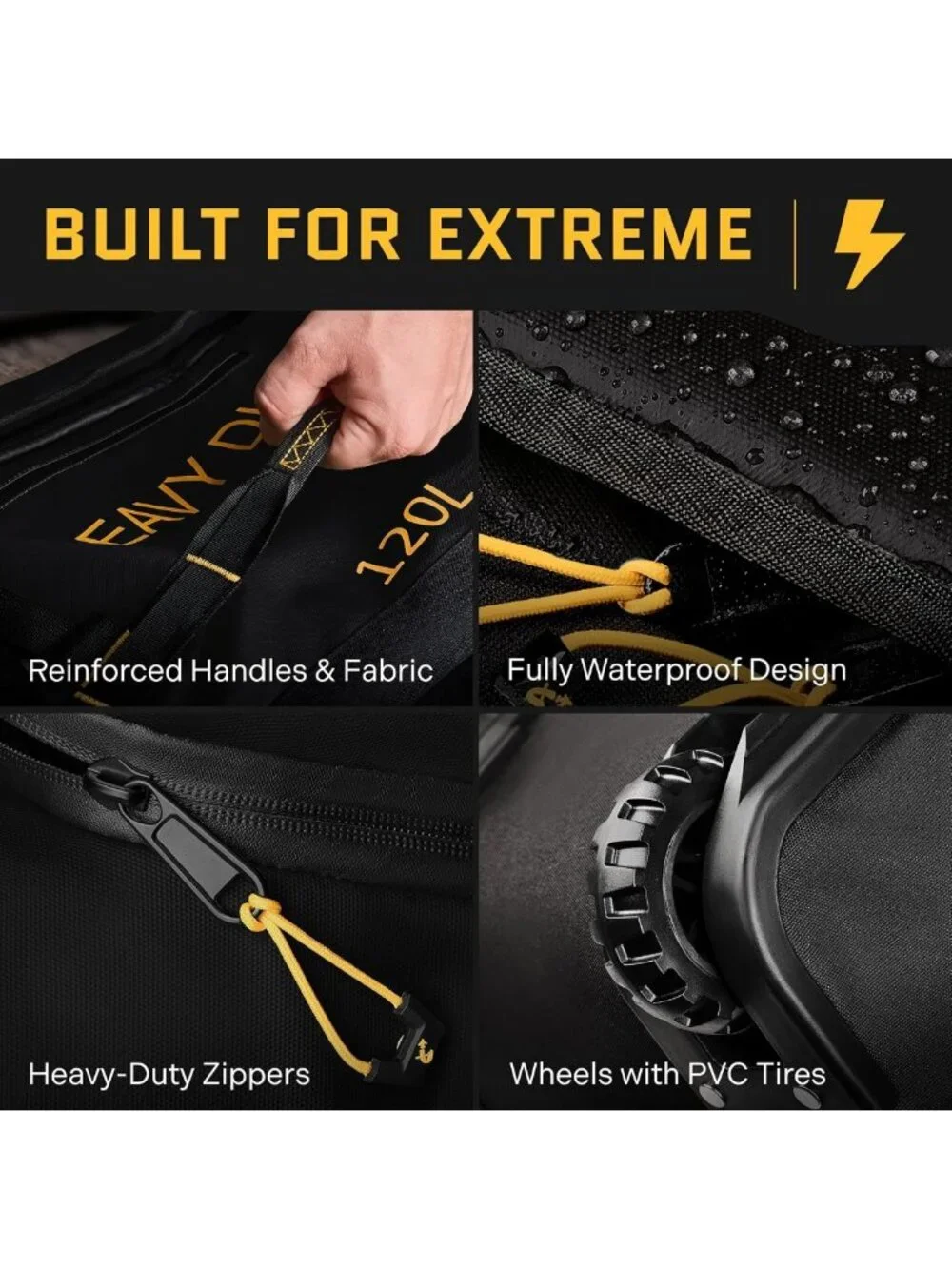 31-Inch Rolling Duffle Bag with Wheels - 120L Heavy-Duty Travel & Sports Luggage